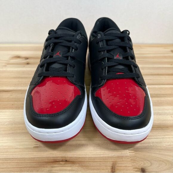 Jordan NU Retro 1 Low Nike Sneakers Mens 10 Black White Varsity Red NEW with Box - Picture 3 of 11